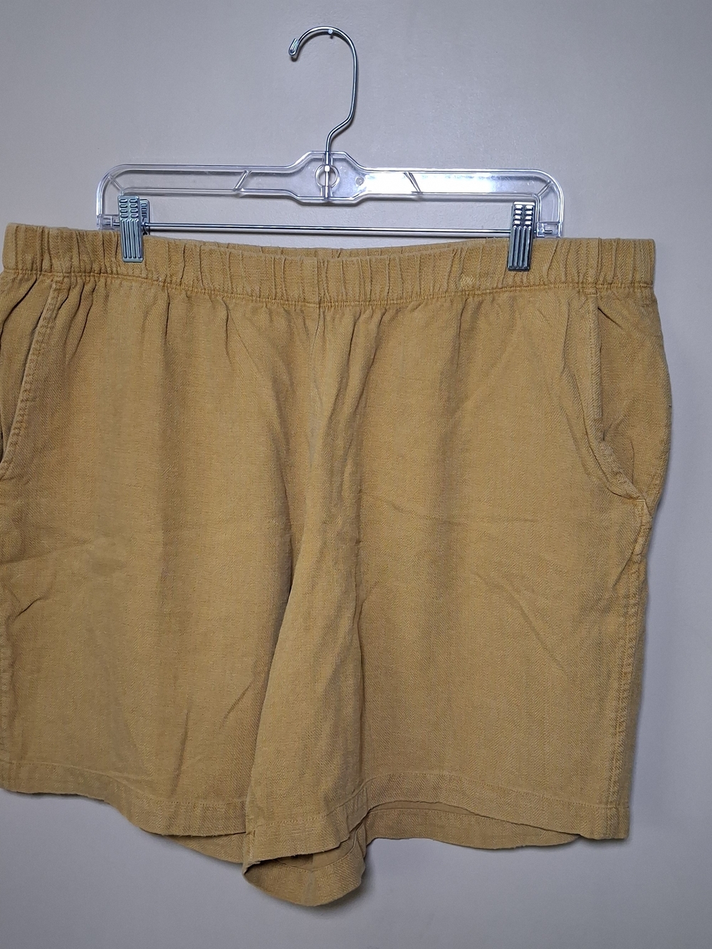 Pure Jill Women's Mustard Tencel Lyocell Shorts; Size XL